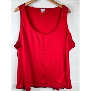 Crown‎ & Ivy Intimates Red Ribbed Tank Top Plus Size 3X Sleeveless